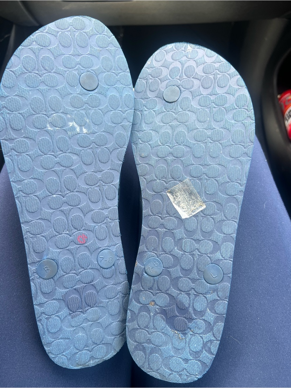 Coach Teal & Navy Flip Flop Sandals - Picture 4 of 4